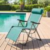ADJUSTABLE DECK CHAIR Relax Turquoise Garden Folding WITH ARMRESTS