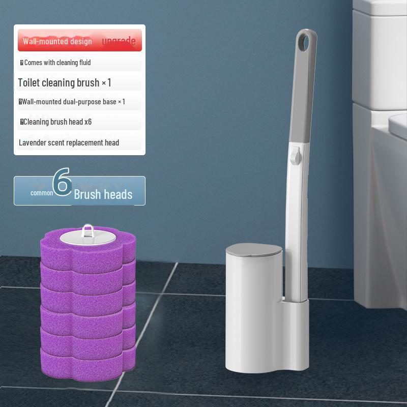 Engangs veggmontert toalettbørste for enkel utskifting og rengjøring uten vask