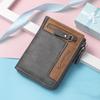 Card Holder Zipper Mens Wallet Pu Leather Wallet Vintage Zipper Coin Purse For Travel Work Shopping