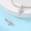 925 Silver Pink Bow Girl Heart Pendant Charms Fits 3mm 925 Original Bracelet Necklace Womens Fine DIY Jewelry Gifts 2025 New in