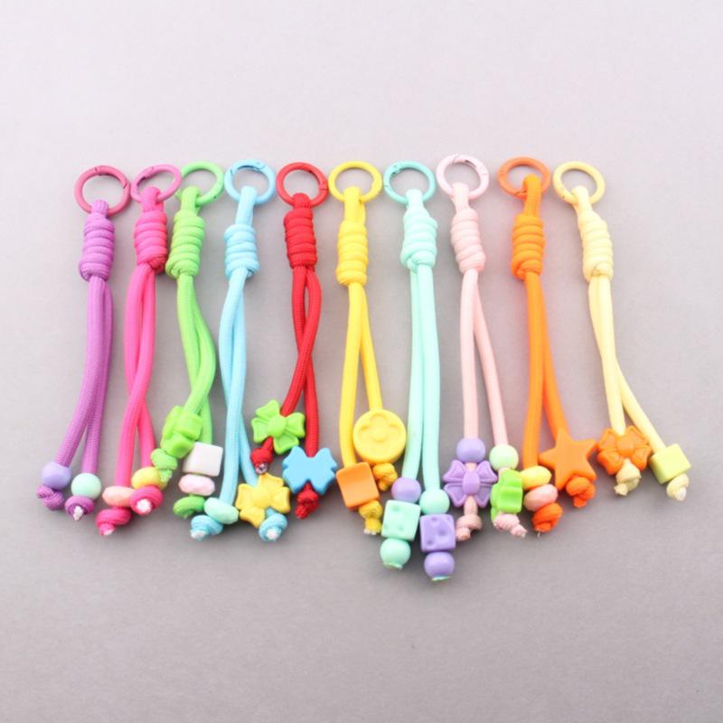 

Candy-Colored Beaded Braided Lanyard: Cute Bag Charm & Phone Accessory