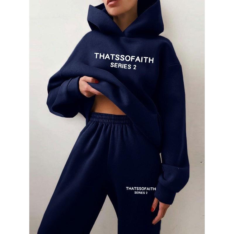 Casual Hoodie Set Winter Couple Matching Fashion Streetwear Outfit