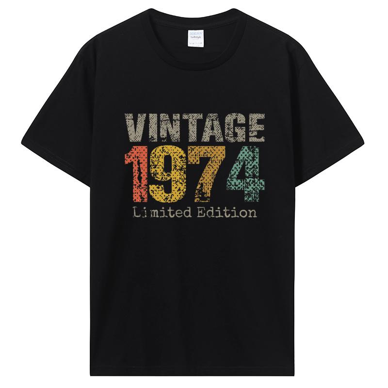 Old Vintage 1974 Birthday Men Women T-Shirt Wife Husband B-Day Presents Sayings Quote Graphic Clothing Oversized Tshirt