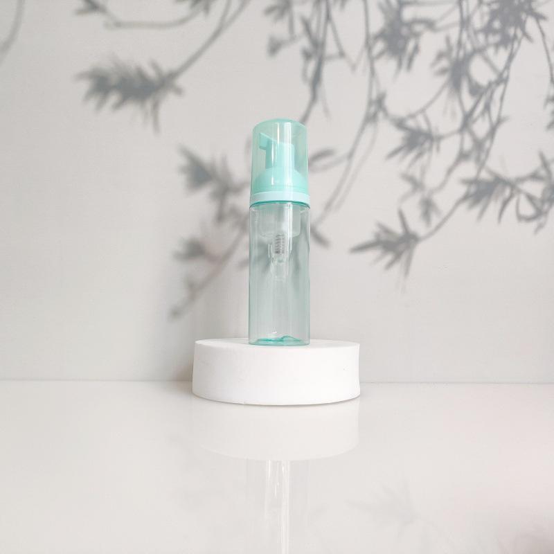 60ml Portable Transparent Green Facial Cleanser Foaming Bottle