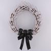 Dark Style Halloween Skeleton Hand Wreath White Bones Black Ribbon Halloween Artificial Wreath Black Bow Black Branch Wreaths