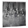 Halloween Skeleton Dance Shower Curtain – Spooky Forest Party Design, Polyester Fabric With Grommets, For Holiday & Daily Use