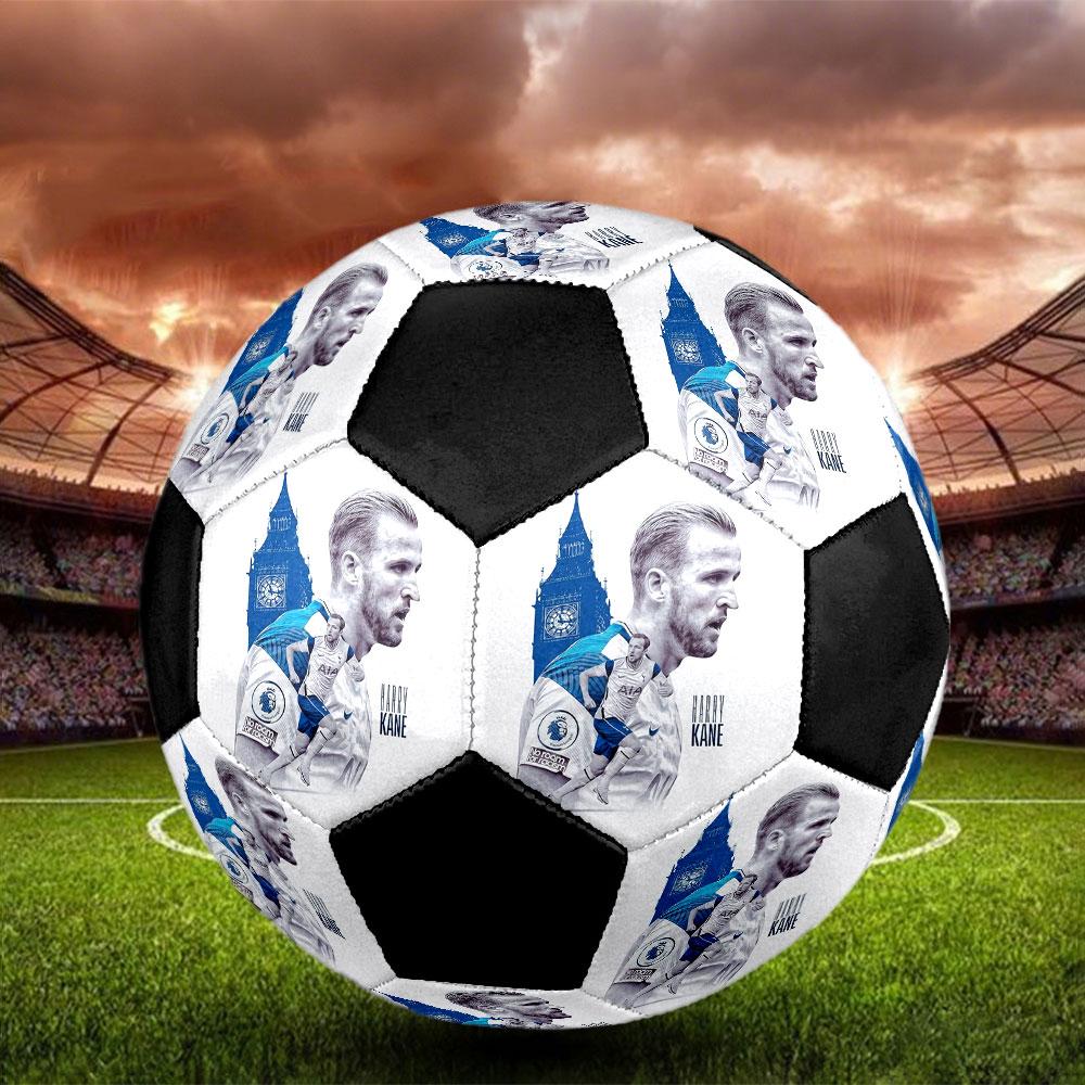 Harry Kane Printed Size 5 Soccer Ball, Machine-Stitched PVC, Durable & High Bounce, All Ages Fit, Fan Merchandise, Matches & Outdoor Use.