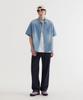 COVERNAT Washed Denim Half Shirt Light Blue