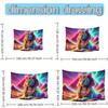 Egyptian Neon Cat Pattern Digital Printing Polyester Wall Tapestry Suitable For Use In Living Rooms Bedrooms Offices Bars Party