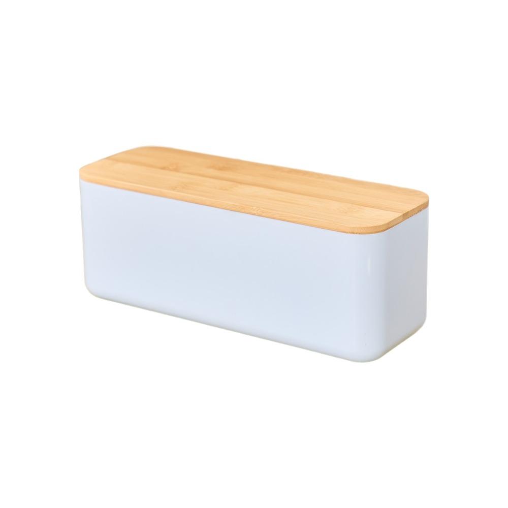 Cutting Board Lid Bread Box With Wooden Lid Spacious Container Rectangular Shape Bread Storage Bin Space Saving Fresh Keeping