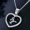 Heart Letters 26 Love Crystal Women Silver Plated Chain Jewelry Necklace
