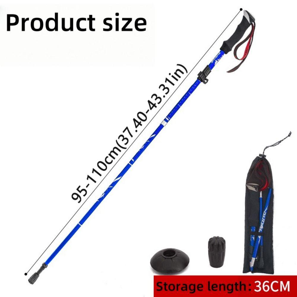 Quick Adjustable Locks Cross Country Cane EVA Wading Staff Outdoor Trekking Poles  Hiking Equipment