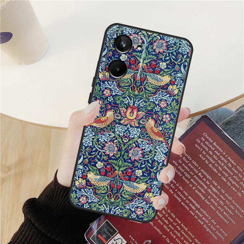 

William Morris Case For Realme C55 C75 C67 C61 C53 C51 C21Y C25S 10 11 12 13 14 Pro Plus GT 6T 6 5 GT7 Pro Realme C75