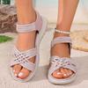 New Style Flip-flops with Thick Soles, Velcro Fastening, Soft Bottom, Casual Women's Large-sized Shoes