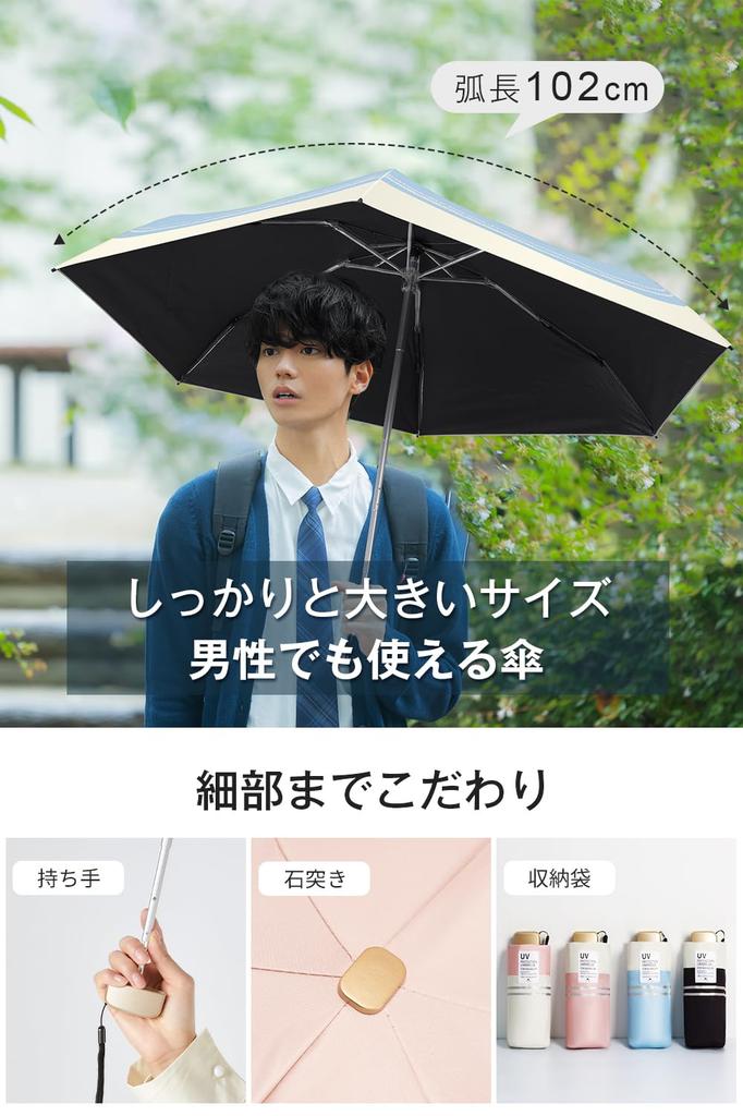 New JIS parasol with UV protection and folding UV heat folding sunburn heat stroke parasol and rain for women and 6 easy to Day birthday storage pouch
