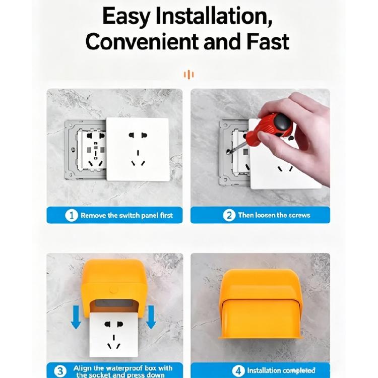 Cappa protettiva per prese elettriche tipo 86, per aperture esterne, Copertura impermeabile estensibile con guscio in plastica