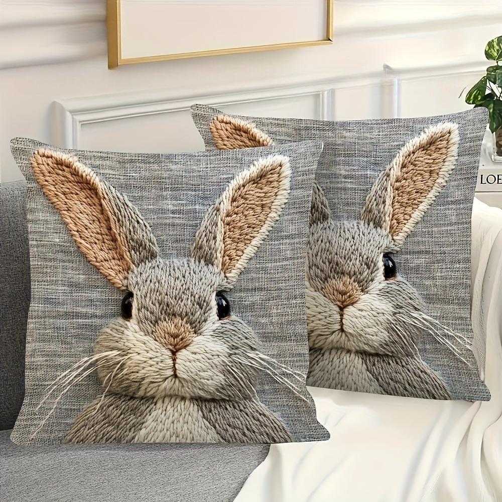 1-Piece [Cute Bunny Theme] Print Pillow Cover, Home Sofa Bedroom Office Car Cushion Cover