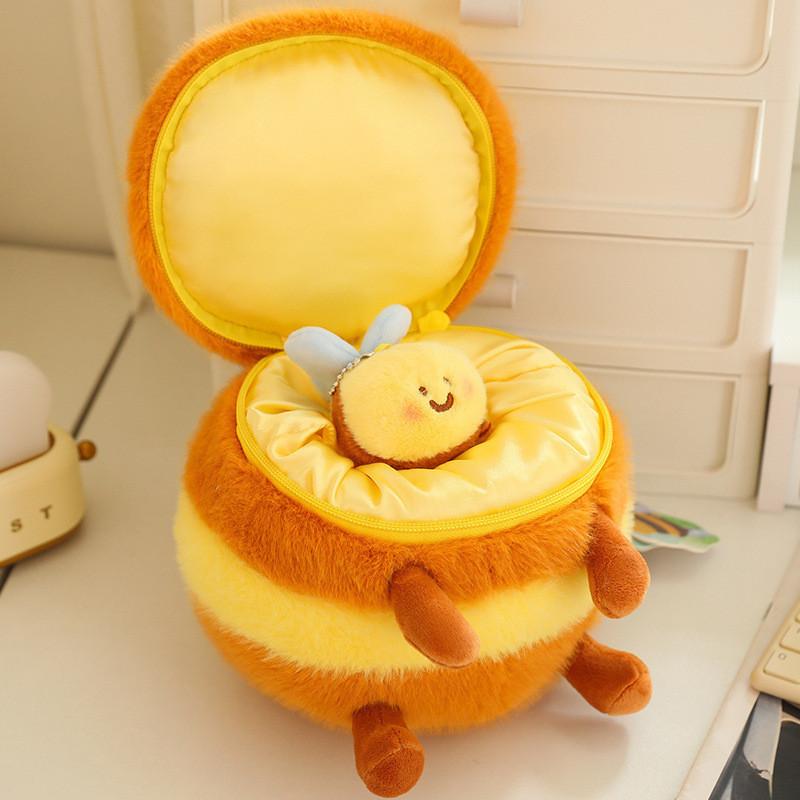 Lovable Thegreenparty Bee Plush Keychain Soft And Squishy Stuffed Animal Ornament For Bags And Keys