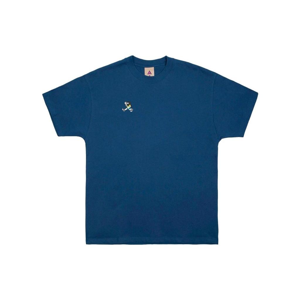 Nike Embroidered Pattern Crew Neck T-Shirt Men Tops Blue CT4174-432