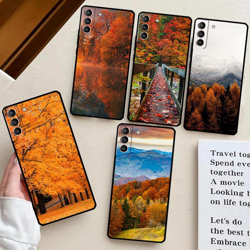 Autumn Leaves Case For Samsung Galaxy S23 S24 Ultra S22 S21 Plus Note 10 Note 20 S9 S10 S20 S21 FE Cover