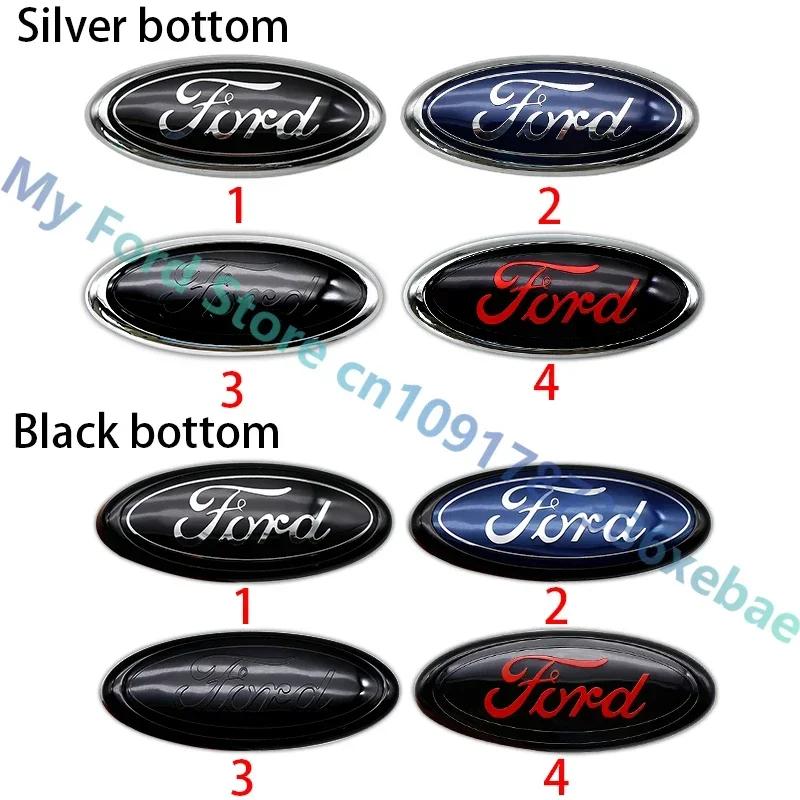 Nuevo Pegatina de Coche 2026 Para Ford ABS 14.5 Logo Frontal Capó Delantero del Coche Insignia Trasera del Maletero Pegatina Para Ford Mondeo Focus Fusion MK2