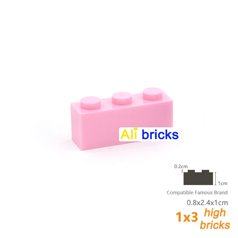 60pcs DIY Building Blocks Thick Figures Bricks 1x3 Dots Educational Creative Size Compatible With 3622 Plastic Toys for Children
