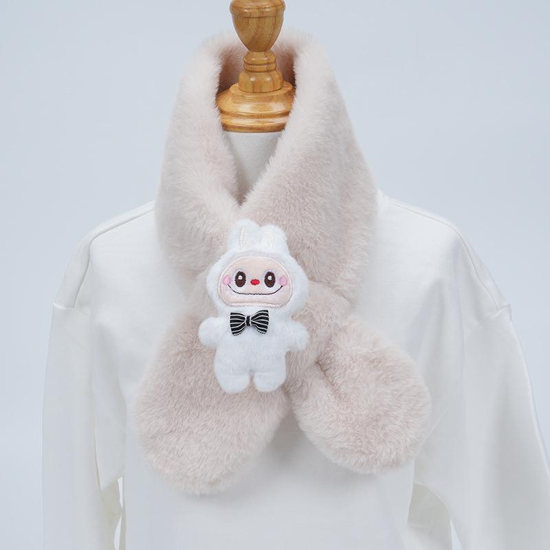 Plüsch-Winter-Schal im koreanischen Stil, Süßer und warmer Nackenschutz für Mädchen und Schülerinnen