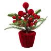 Christmas Shelf Ornament Fabric Potted Plant Table Decoration for Entryway Tables, Desk Styling and Holiday Dining Rooms Home