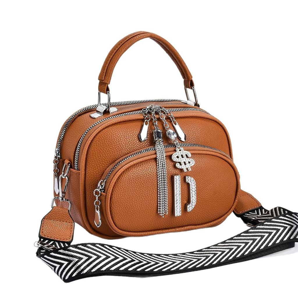 Neue Einfache Pendler-Kleine Quadratische Tasche mit Großer Kapazität Lychee-Narbung Praktische Ein-Schulter Schräg Umhängetasche Trend Damen Tasche