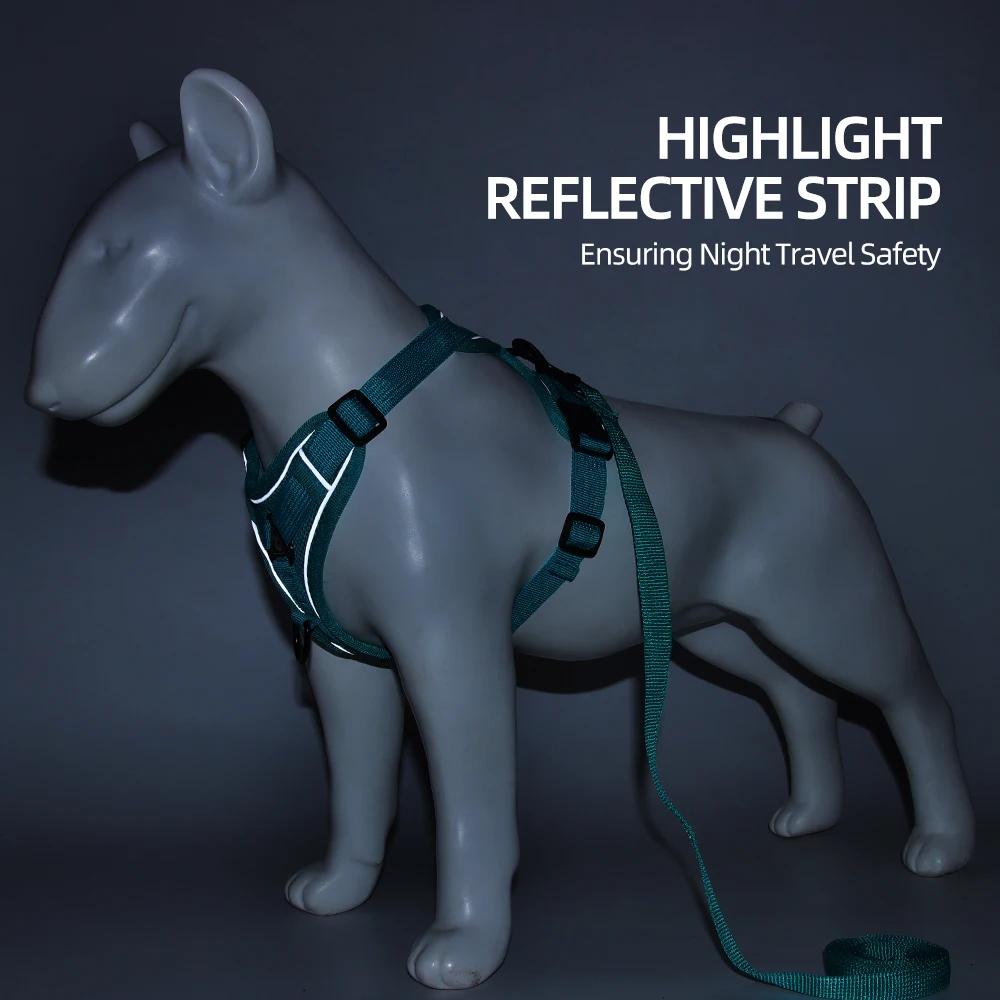 Dog Harness Leash Fordogs Garment For Dog Cat Harness Reflective Breathable And Anti-Shake Puppy Lead