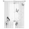 Dandelion Silhouette With Butterflies Sheer Curtains for Living Room Tulle Window Curtain Bedroom Kitchen Veil Drapes