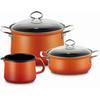 Set of Enameled Cookware Nouvelle Corall, 3 Items (0520-34)