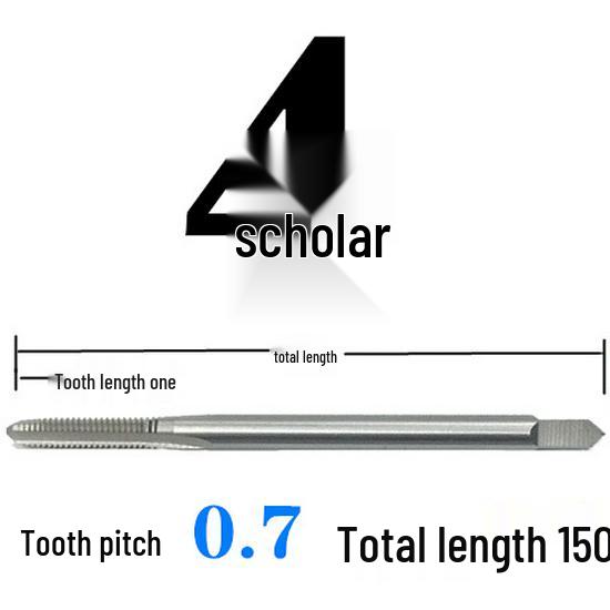 Extended Shank Fine Thread Tap for Hand and Machine Use, Non-standard Sizes M4-M24