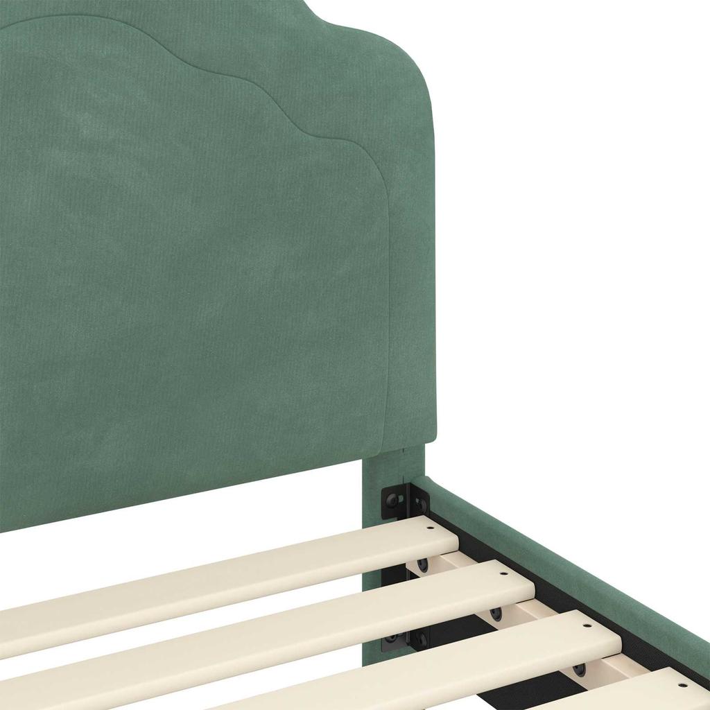 Kids Bed Frame with Headboard Sea Green 80 x 200 cm Velvet