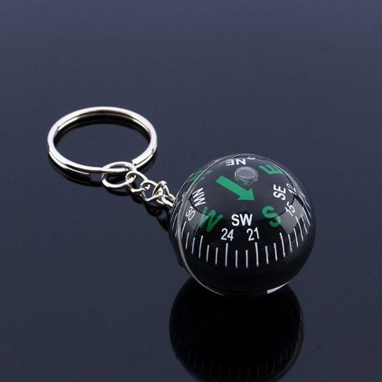 Creative Ball Compass Pendant Unisex Keychain Car Key Ring Hanging Decor Gift