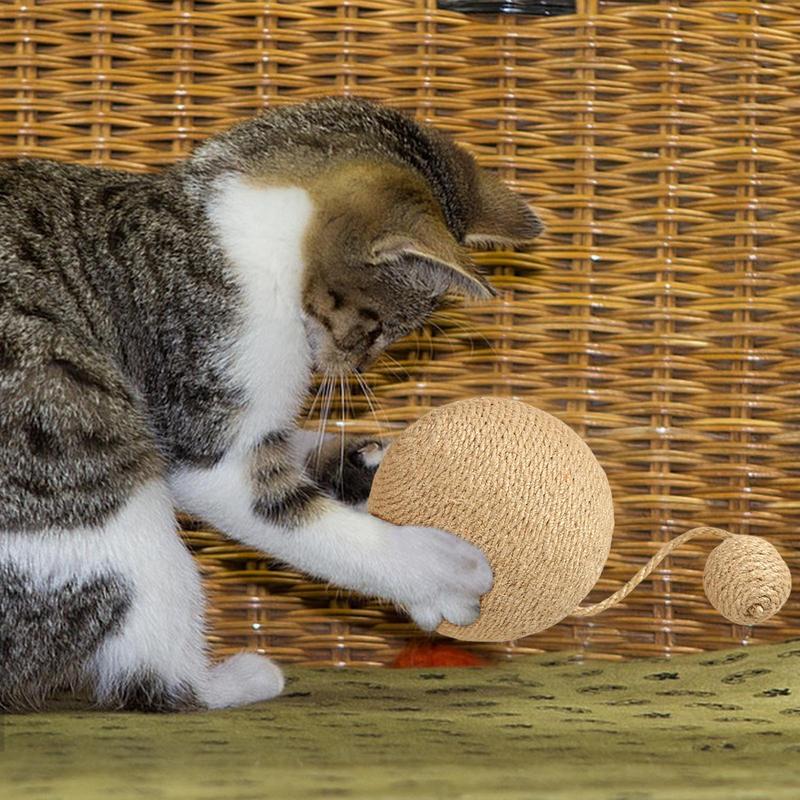 Cat Scratching Ball Multipurpose Cat Toy Sisal Ball Rabbit Scratch Toy Funny Cat Scratching Board Sisal Scratcher Ball For Cats