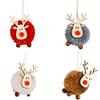 4Pcs Christmas Felt Fawn Pendant Elk Charm Christmas Tree Personalized Hanging Decorations Party Holiday Decor