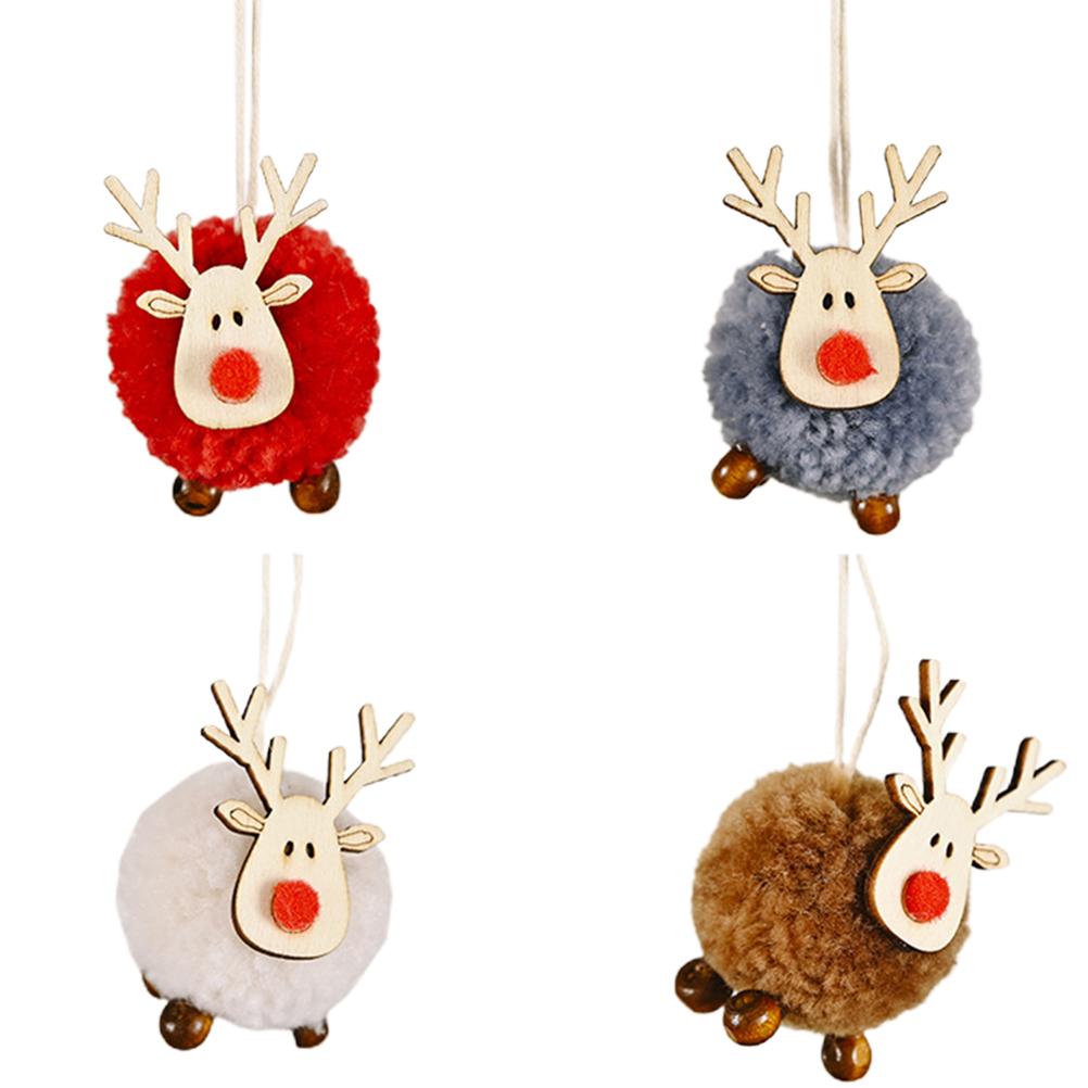4Pcs Christmas Felt Fawn Pendant Elk Charm Christmas Tree Personalized Hanging Decorations Party Holiday Decor