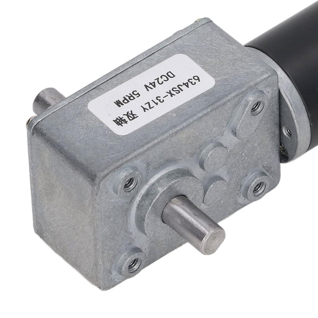 Gear Motor 24V Speed Reduction Self Locking Dual Shaft Reversible Worm Geared Motor