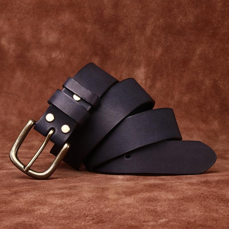 

Ремінь. Чоловічий матовий американський ретро-натуральна шкіра рослинного дублення, повнозерниста шкіра волової шкіри. Простий повсякденний джинсовий ремінь 100cm