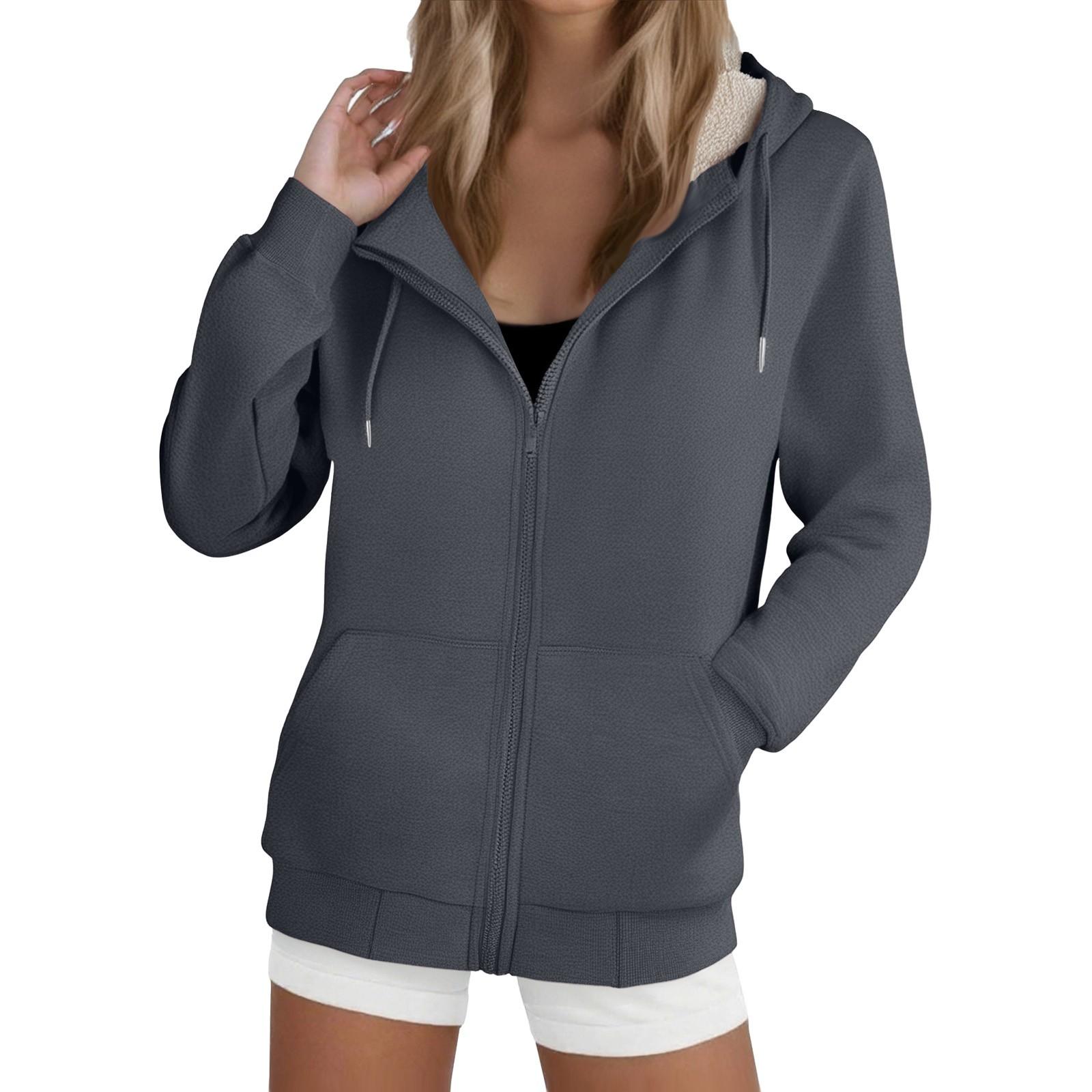 

Женская модная повседневная толстовка, свободный кардиган на молнии, куртка с длинным рукавом и капюшоном XXL