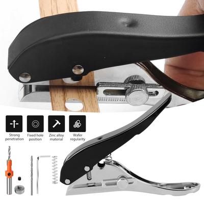 Hole Punch 5/16 Inch Heavy Duty Single Puncher,Paper Portable Hand Held Long Edge Punching Plier Handheld Tool with Limiter