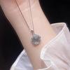 Blue Crystal Pendant Necklace: Elegant Clavicle Chain, Trendy Niche Design, Perfect Gift for Girls & Best Friends.
