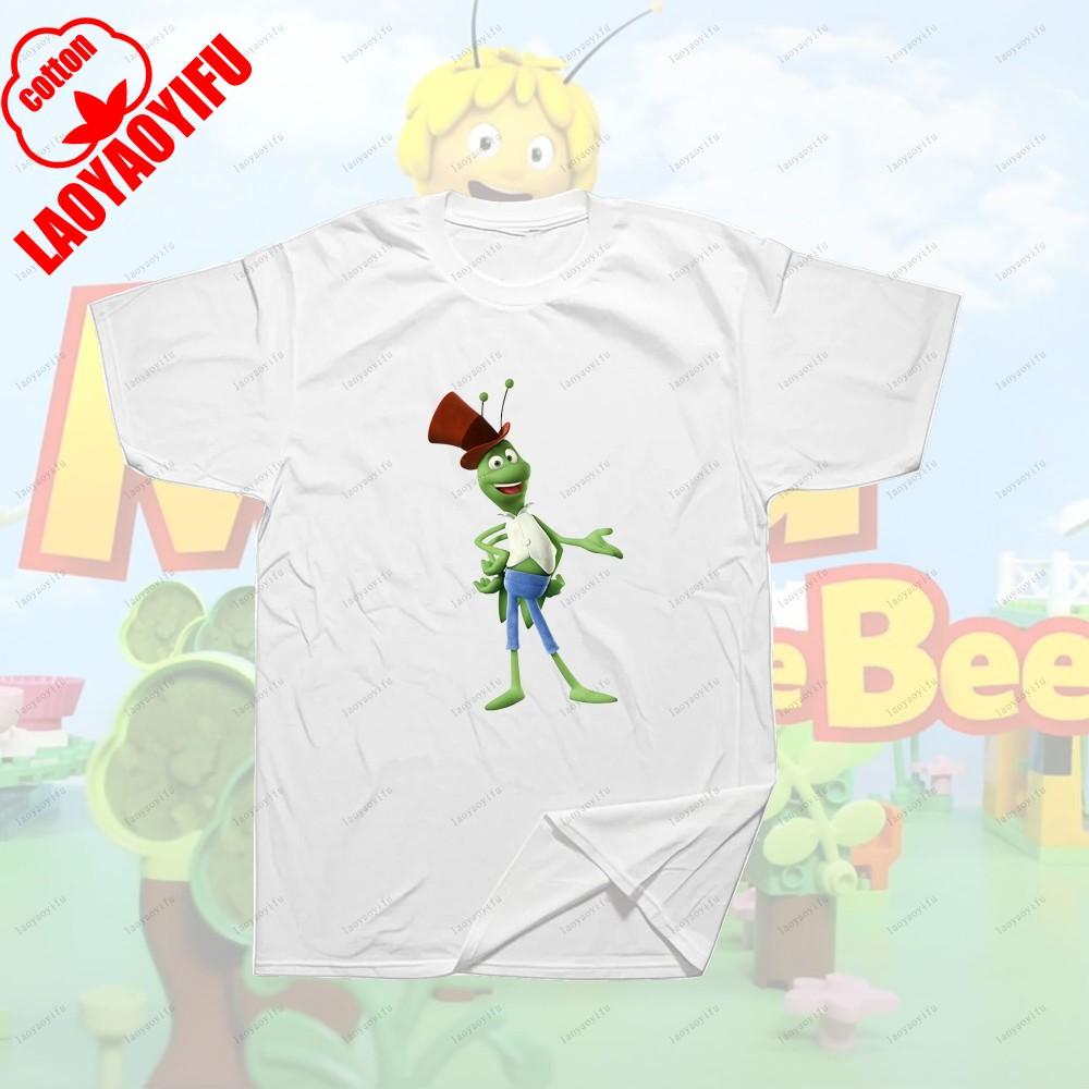 Maya The Bee Movie Cartoon Character T-shirts Maya The Bee Movie Kawaii Cartoons T Shirt Summer Breathable Camisetas