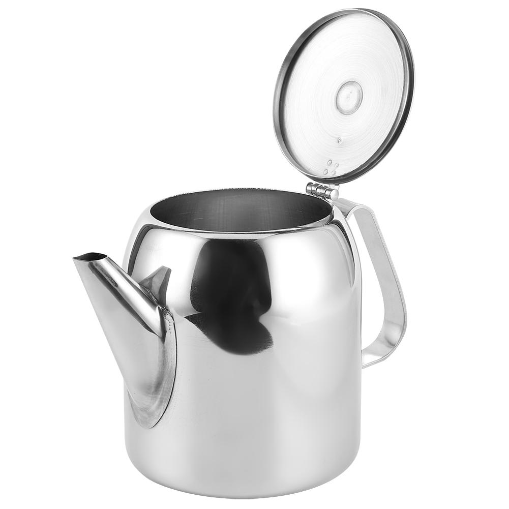 Coffee Pot Teapot Stainless Steel Kettle Cold Water Jug Short Spout for Hotel Restaurant32oz(Approx. 850ml)