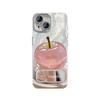 Crystal Apple Compatible with iPhone 16 Case, Xiaomi 15 Pro Mirror Stand, 13 Premium Feel, OPPO, Huawei X