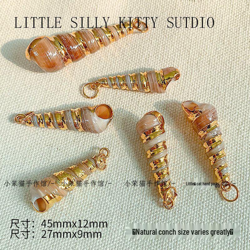 Electroplated Shell Conch Edge Jewelry Kit for DIY Necklaces & Earrings