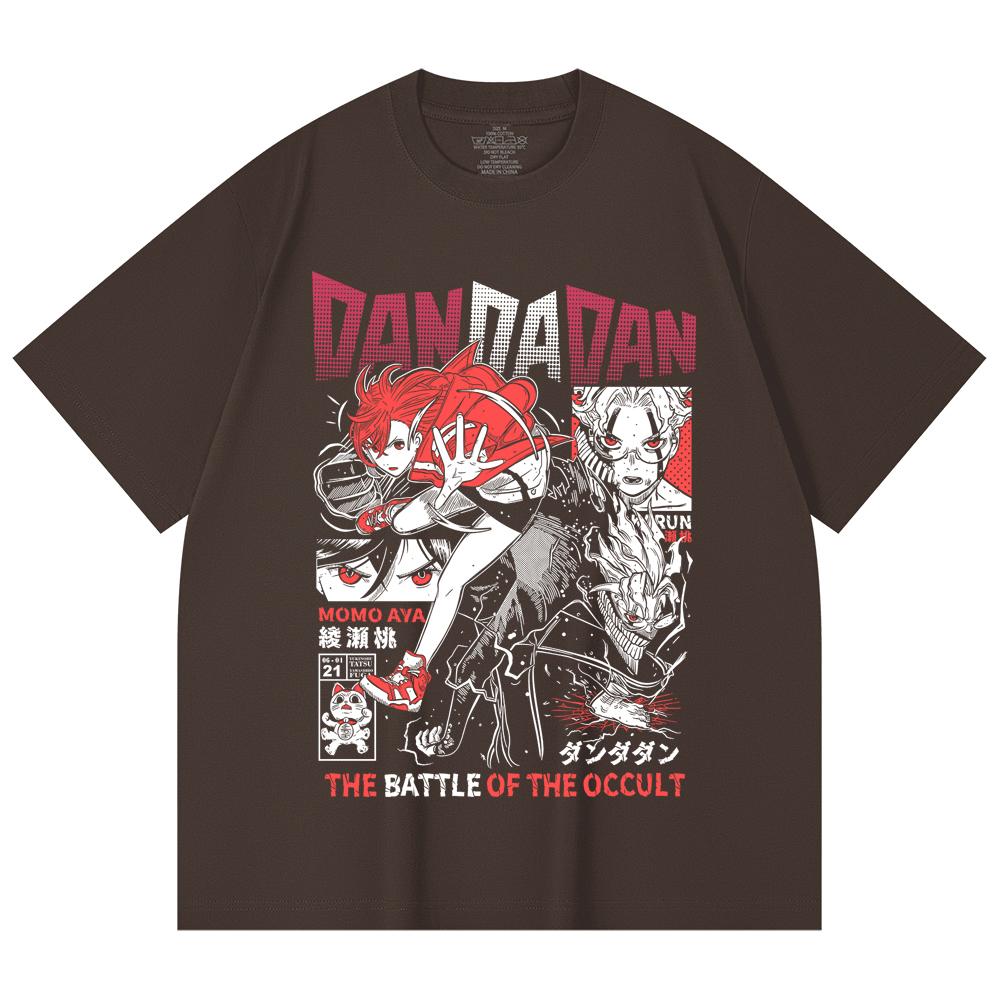 230 Gsm 100% Cotton DanDaDan V4 Occult Battle Print Unisex Heavy Cotton T Shirt