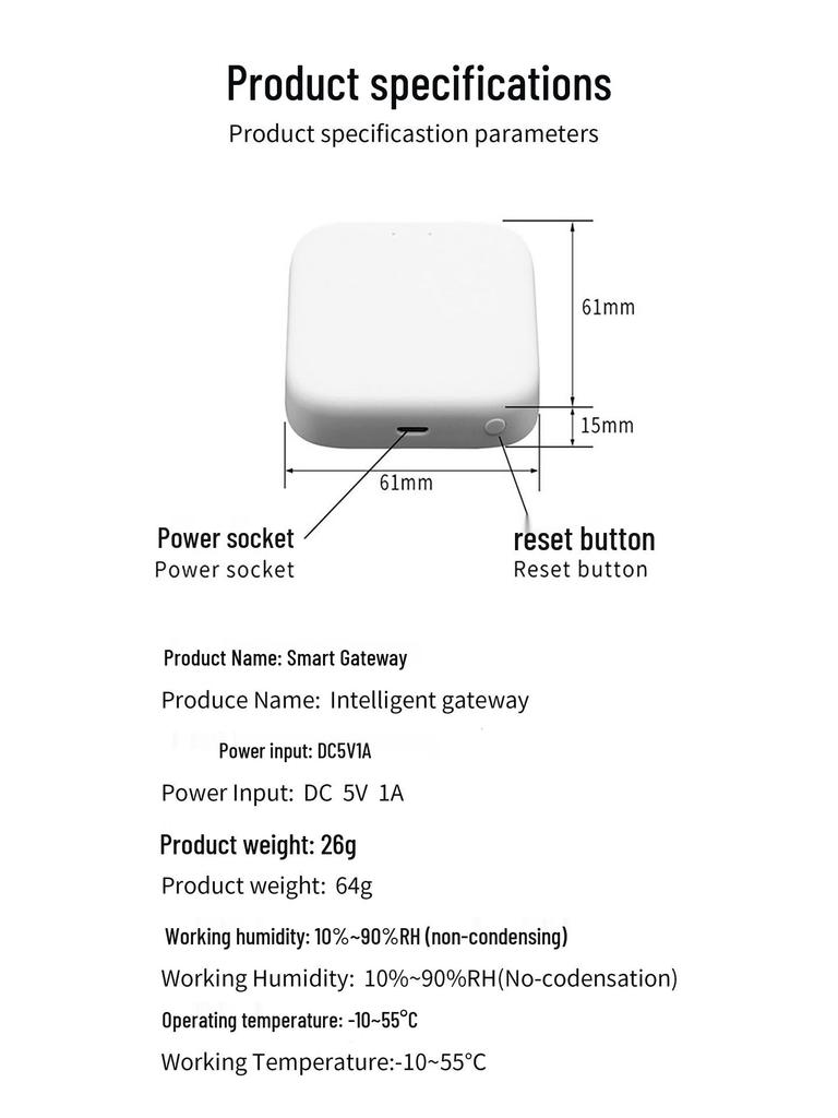 Zigbee Smart Tuya Multi-Mode Bluetooth Wireless Gateway Scene Linkage Hub