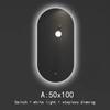 Smart Touch Screen Anti-fog Wall Hanging Bathroom White Light Led Lamp Mirror Oval Frameless Explosion-proof Bathroom Mirror